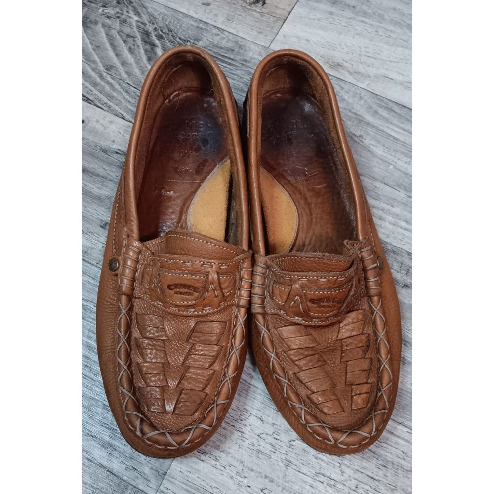 Camel Boots 9.5 Brown Leather Loafer Slip On Casual Event Business Comfy Shoes